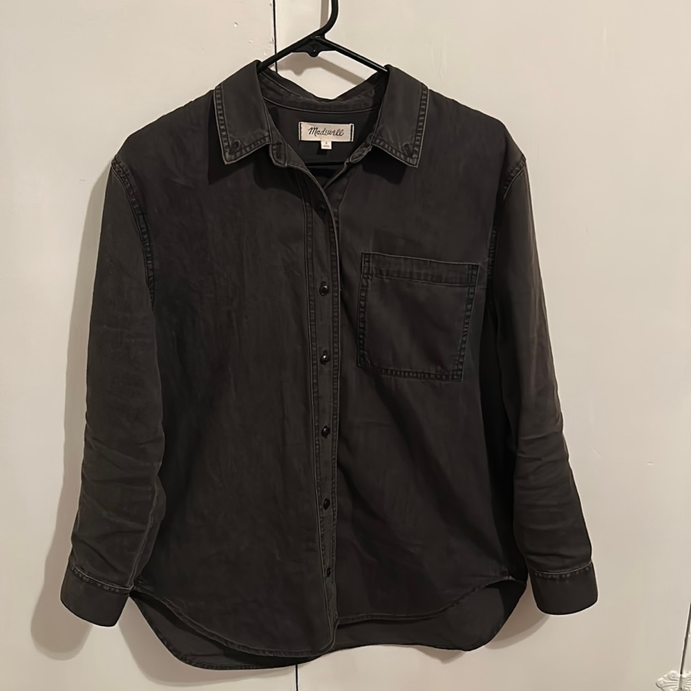 Denim Oversized Ex-Boyfriend Shirt in Lunar Wash